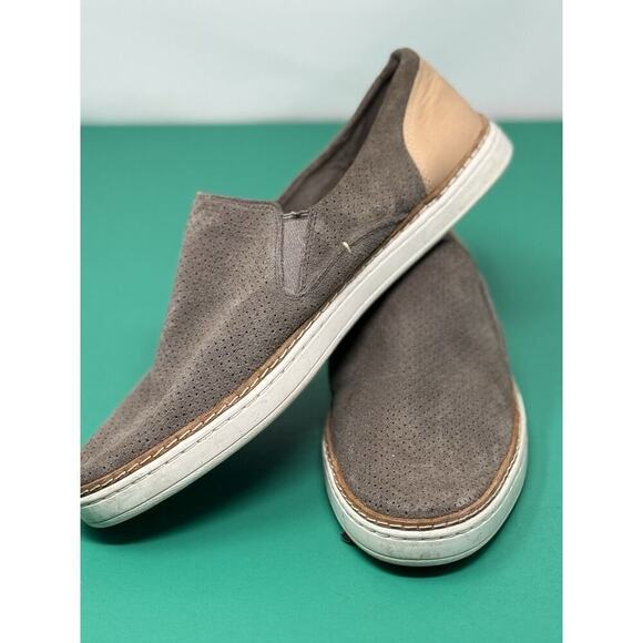 UGG Adley Perf Slip-On Sneaker Suede Women’s 10 Perforated Leather Upper Taupe - Picture 2 of 5